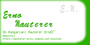 erno mauterer business card